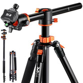 Aluminium Camera Tripod with Transverse Center Column 72"/185cm 10kg/22lbs Load Capacity with 360 Degree Ball Head T254A3+BH-28L (S211)